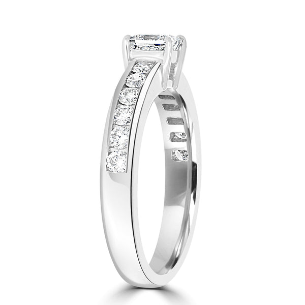 0.51ct Diamond Ring with 0.49tct Diamonds set in 950 Platinum