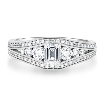 0.51ct Diamond Ring with 0.53tct Diamonds set in 950 Platinum