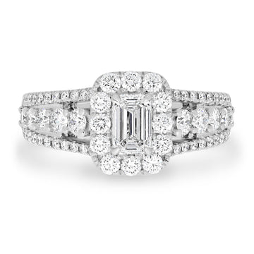 0.53ct Diamond Ring with 1.05tct Diamonds set in 18K White Gold