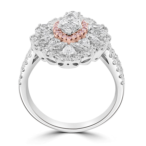 0.57ct Diamond Ring with 1.67tct Diamonds set in 18K Two Tone Gold