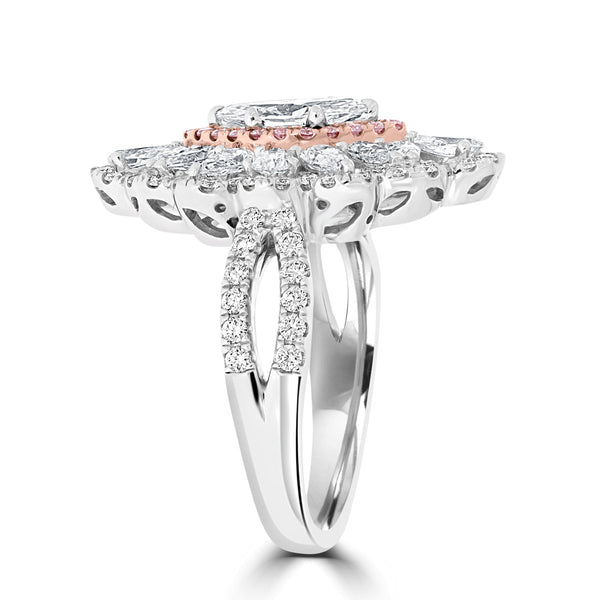 0.57ct Diamond Ring with 1.67tct Diamonds set in 18K Two Tone Gold