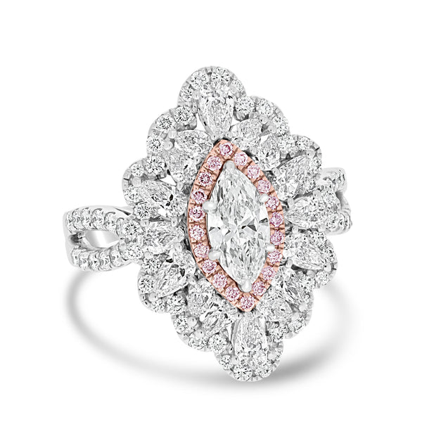 0.57ct Diamond Ring with 1.67tct Diamonds set in 18K Two Tone Gold