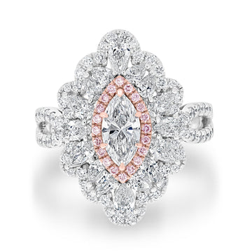 0.57ct Diamond Ring with 1.67tct Diamonds set in 18K Two Tone Gold