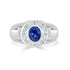 1.82ct Sapphire Men Ring with 0.46tct Diamonds set in 14K White Gold