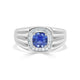 1.03ct Sapphire Men Ring with 0.21tct Diamonds set in 14K White Gold