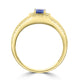1.2ct Sapphire Men Ring with 0.43tct Diamond set in 14K Yellow Gold