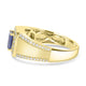 1.2ct Sapphire Men Ring with 0.43tct Diamond set in 14K Yellow Gold