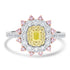 0.25ct Yellow Diamond Rings with 1.02tct Diamond set in 14K Two Tone Gold