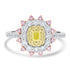 0.25ct Yellow Diamond Rings with 1.02tct Diamond set in 14K Two Tone Gold