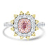 0.17ct Pink Diamond Rings with 1.01tct Diamond set in 14K Two Tone Gold