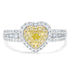 0.51ct Yellow Diamond Rings with 0.7tct Diamond set in 14K Two Tone Gold