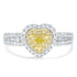 0.51ct Yellow Diamond Rings with 0.7tct Diamond set in 14K Two Tone Gold