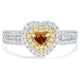 0.29ct Orange Diamond Rings with 0.71tct Diamond set in 14K Two Tone Gold