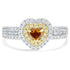 0.29ct Orange Diamond Rings with 0.71tct Diamond set in 14K Two Tone Gold