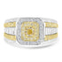0.51ct Yellow Diamond Rings with 0.35tct Diamond set in 14K Two Tone Gold