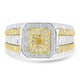 0.51ct Yellow Diamond Rings with 0.35tct Diamond set in 14K Two Tone Gold