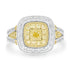 0.4ct Yellow Diamond Rings with 0.78tct Diamond set in 14K Two Tone Gold