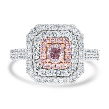 0.33ct Pink Diamond Rings with 0.92tct Diamond set in 14K Two Tone Gold