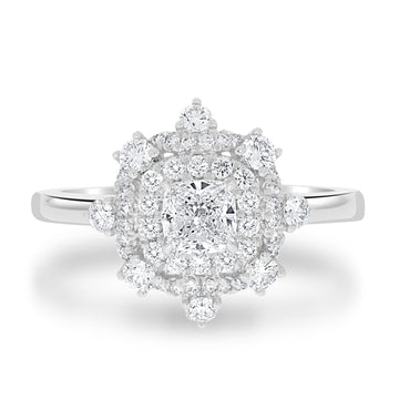 0.51ct Diamond Ring with 0.5tct Diamonds set in 950 Platinum