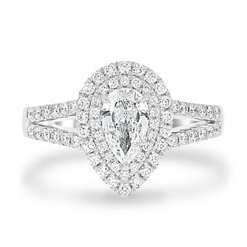0.54ct Diamond Ring with 0.46tct Diamonds set in 950 Platinum