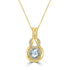 1.12ct Aquamarine Pendant with 0.18tct Diamonds set in 14K Yellow Gold