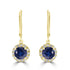 2.38ct Sapphire Earrings with 0.2tct Diamond set in 14K Yellow Gold