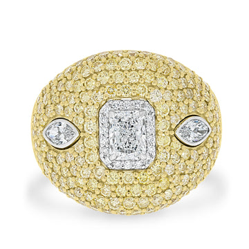 0.53ct Diamond Ring with 2.47tct Diamonds set in 18K Two Tone Gold