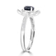 1.09ct Sapphire Ring with 0.14tct Diamonds set in 14K White Gold