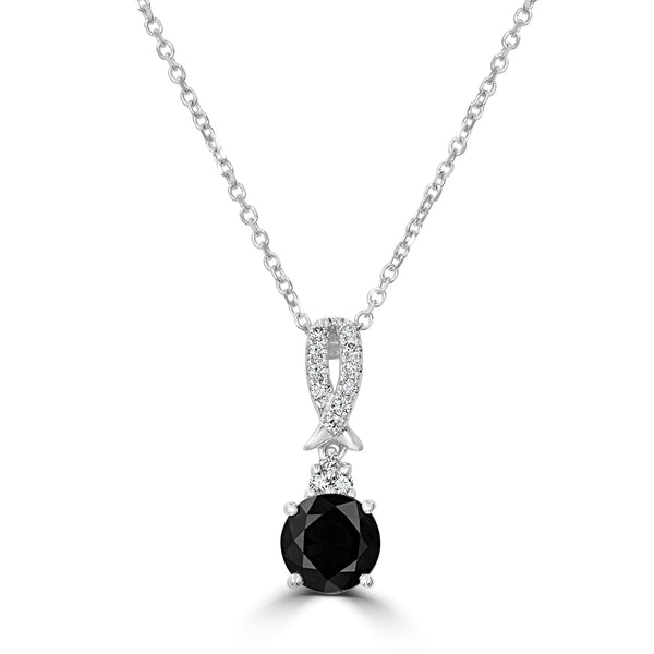 1.4ct Sapphire Pendant with 0.09tct Diamonds set in 14K White Gold