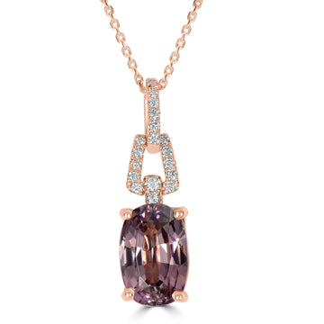 2.36ct Diaspore Pendants with 0.12tct Diamond set in 18K Rose Gold