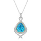 14.45ct Blue Zircon Pendant with 0.75tct Diamonds set in 18K Two Tone Gold