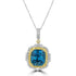 15.74ct Blue Zircon Pendant with 0.74tct Diamonds set in 18K Two Tone Gold
