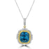 15.74ct Blue Zircon Pendant with 0.74tct Diamonds set in 18K Two Tone Gold