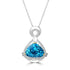 15.36ct Blue Zircon Pendant with 0.41tct Diamonds set in 18K Two Tone Gold