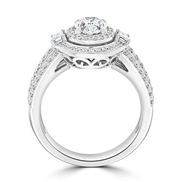 1.01ct Diamond Ring with 0.78tct Diamonds set in 950 Platinum