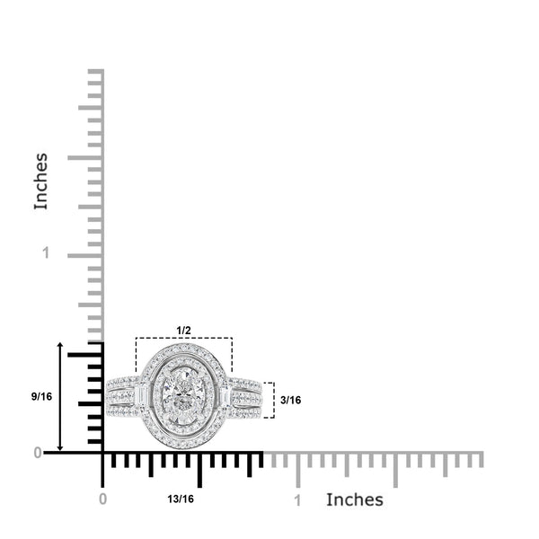 1.01ct Diamond Ring with 0.78tct Diamonds set in 950 Platinum