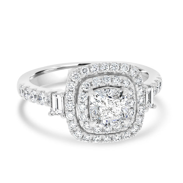 1.02ct Diamond Ring with 0.74tct Diamonds set in 950 Platinum