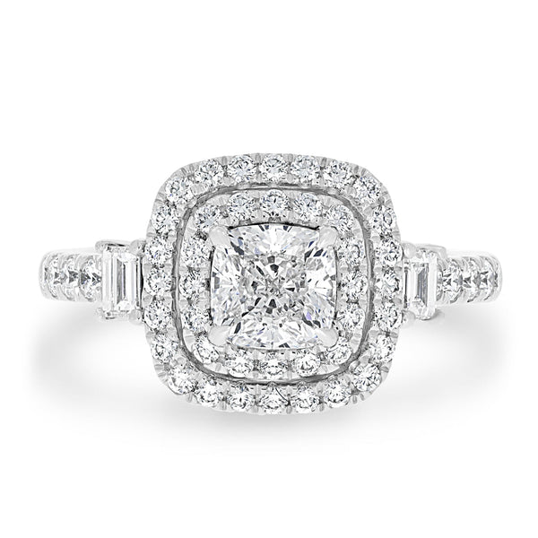 1.02ct Diamond Ring with 0.74tct Diamonds set in 950 Platinum