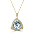 12.82ct Aquamarine Pendant with 0.99tct Diamonds set in 18K Yellow Gold