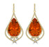 20.97tct Fire Opal Earring with 1.72tct Diamonds set in 18K Yellow Gold
