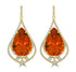 20.97tct Fire Opal Earring with 1.72tct Diamonds set in 18K Yellow Gold