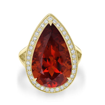 11.05ct Citrine Rings with 0.44tct Diamond set in 18K Yellow Gold