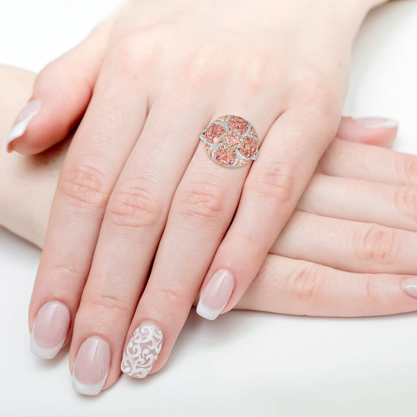 1.42ct Pink Diamond Rings with 0.63tct Diamond set in 18K Rose Gold