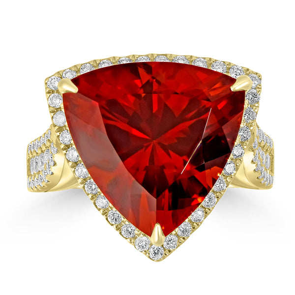 8.4ct Citrine Rings with 0.68tct Diamond set in 18K Yellow Gold