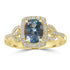 1.16ct Aquamarine Rings with 0.33tct Diamond set in 18K Yellow Gold