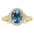 1.89ct Aquamarine Rings with 0.3tct Diamond set in 18K Yellow Gold