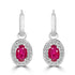 0.95ct Ruby Earrings with 0.14tct Diamond set in 18K White Gold