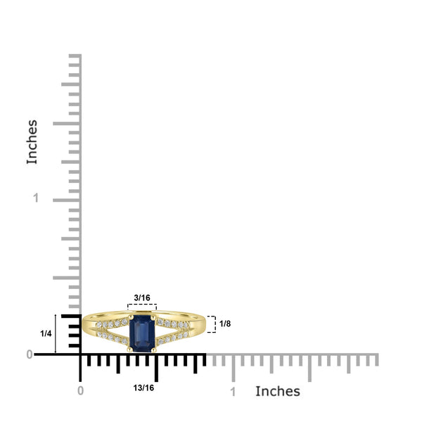 0.6ct Sapphire Rings with 0.08tct Diamond set in 18K Yellow Gold