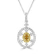 0.15ct Yellow Diamond Pendants with 0.46tct Diamond set in 18K Two Tone Gold