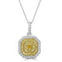 0.08ct Yellow Diamond Pendants with 0.56tct Diamond set in 18K Two Tone Gold